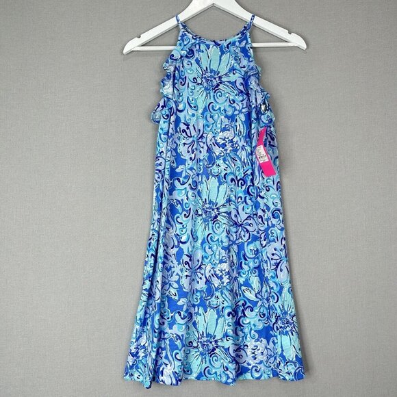 Lilly Pulitzer Womens Dress XXS Saltwater Blue Billie Suns Out Funs Out Coastal - Picture 1 of 10